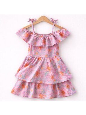 Disney Little Mermaid Dress Girls XS 4/5 Pink Ruffle Ariel Core Ruffle Whimsy